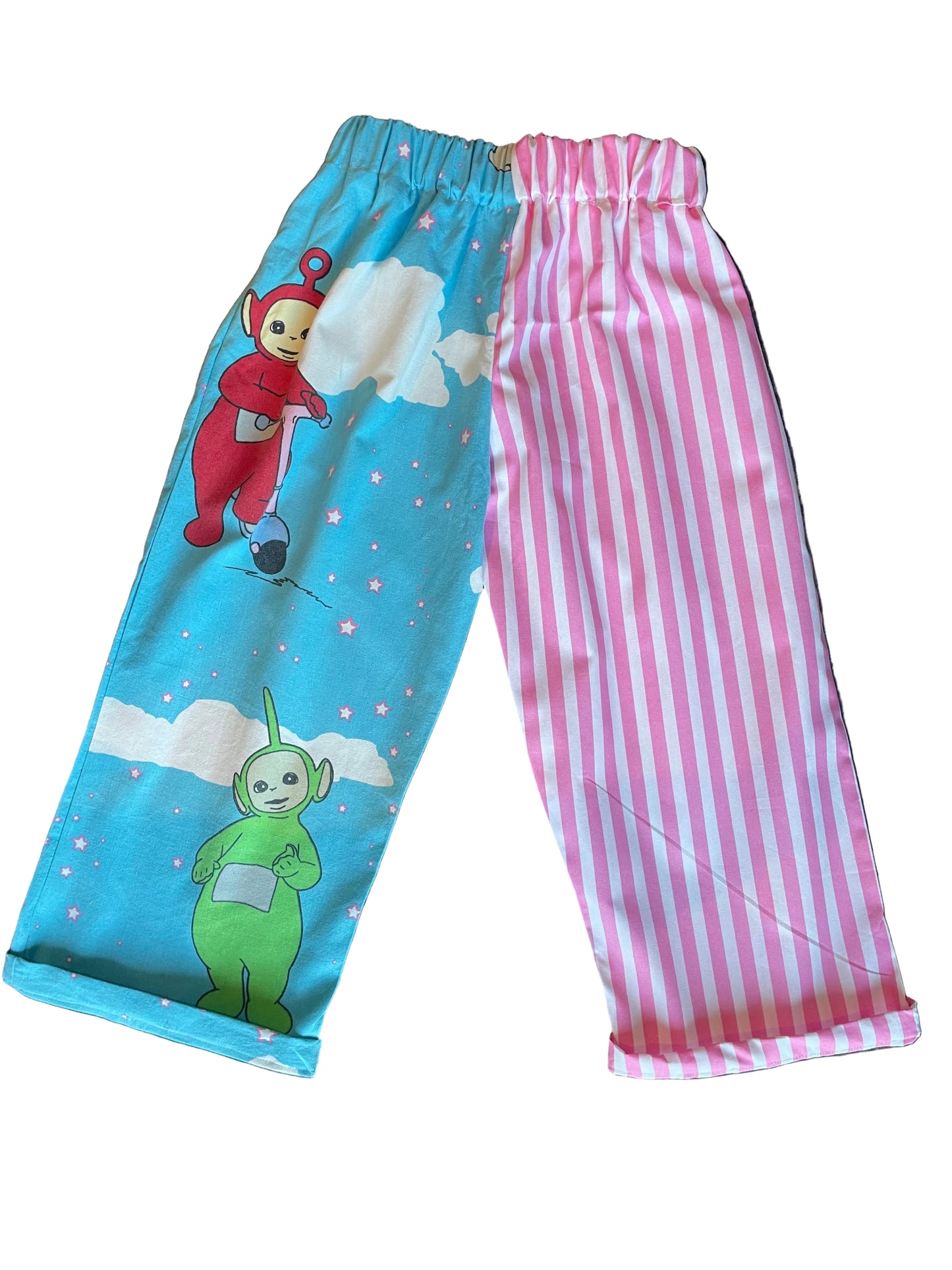 Reworked vintage Teletubbie trousers